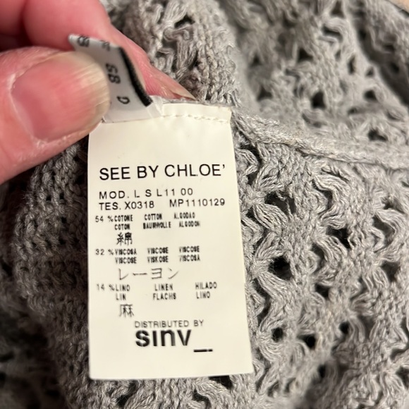 🆕️ See by Chloe Crewneck Knit Sweater (zipper shoulders) size 6 - Picture 11 of 12